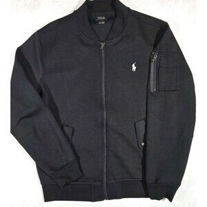 Polo Ralph Lauren Double Knit Bomber Jacket Black Medium Mens